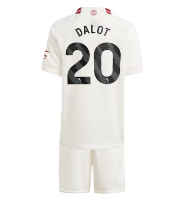 Manchester United Diogo Dalot #20 Tredje Kläder Barn 2023-24 Kortärmad (+ Korta byxor)